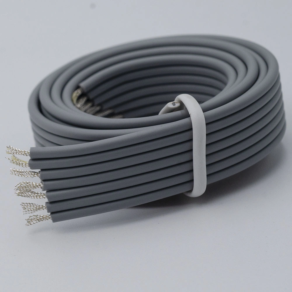 Medical Biocompatible TPU Flat Ribbon Cable Shielded Tinned Copper/Tinsel Cable ECG Cable 2 to 13 Parallel Wire Optional