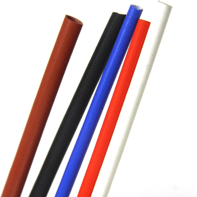 Braided Hollow Silicone Fiberglass Sleeving Flexible Insulating Tube